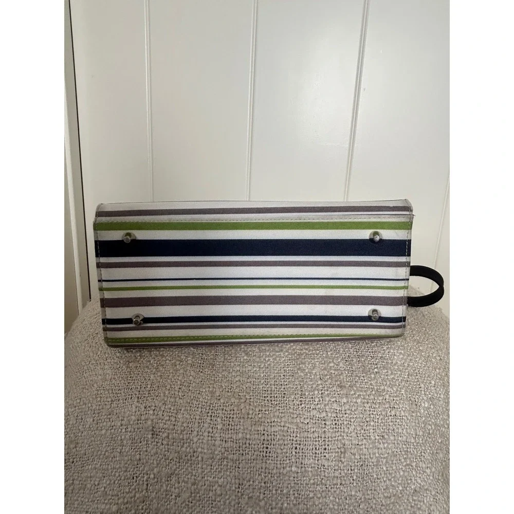 Vintage Kate Spade New York 90's Y2K Pinstripe Canvas Shoulder Bag